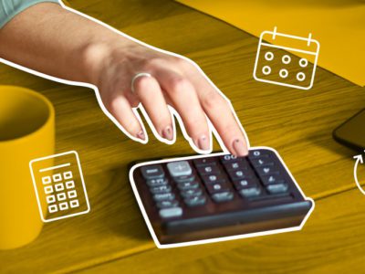 person using calculator